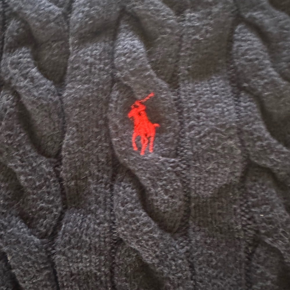 Polo by Ralph Lauren Dark Blue Cable Knit Sweater Size: XL - Picture 4 of 5